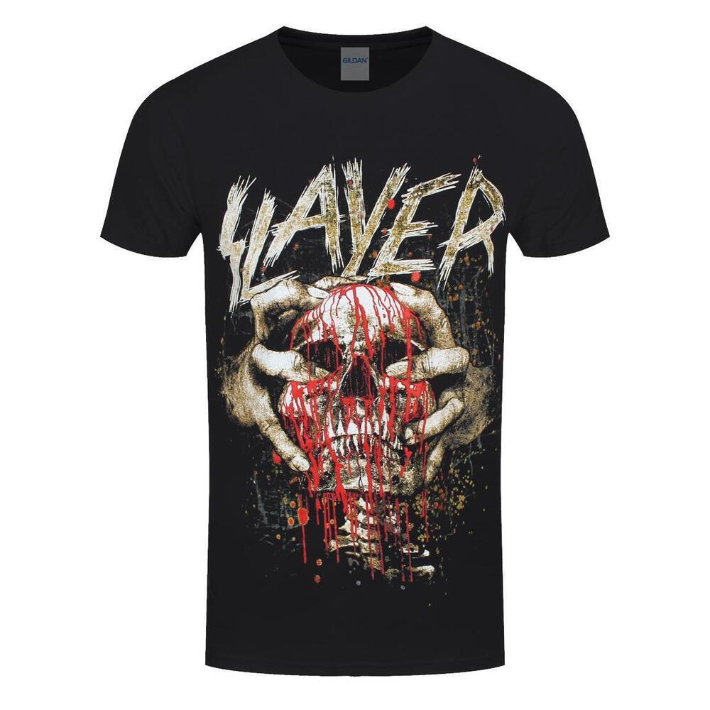 Slayer Skull Clench Mens Black Tshirt